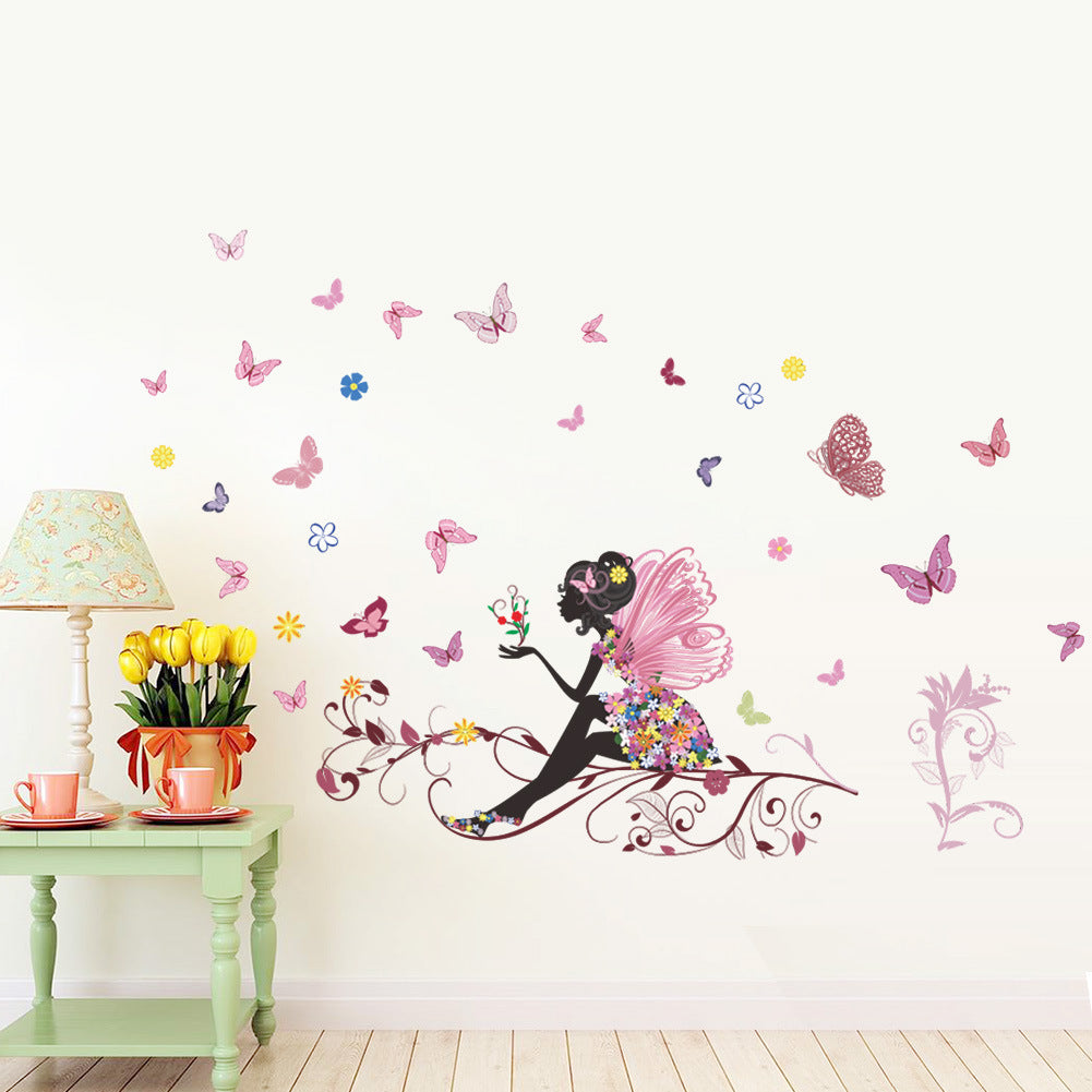 Adesivo farfalla e fiori
