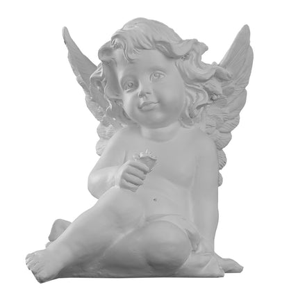 Cherubino seduto con fiore