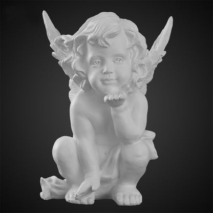 Cherubino seduto con fiore