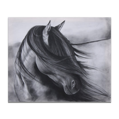 Quadro cavalli bianco e nero