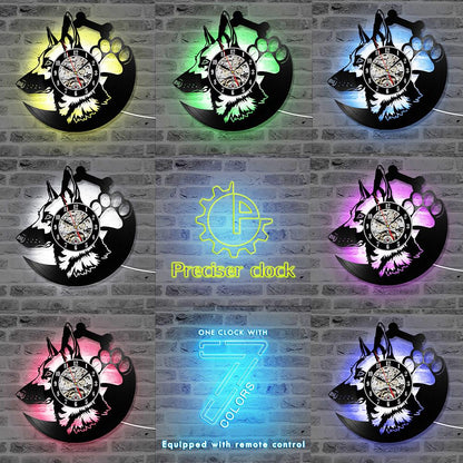 Orologio da parete Lupo neon LED