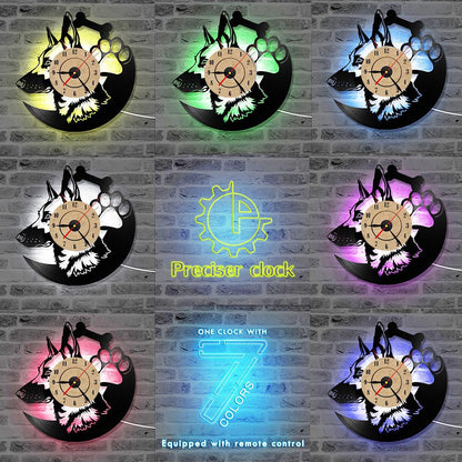 Orologio da parete Lupo neon LED