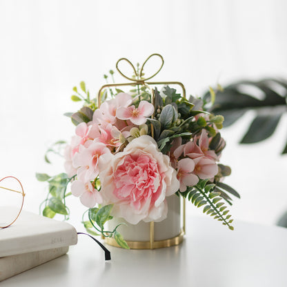 Vaso oro fiori finti