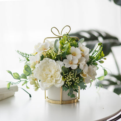 Vaso oro fiori finti