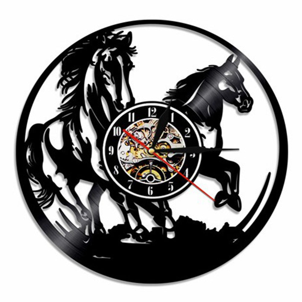 Orologio da parete Cavalli neri vinile