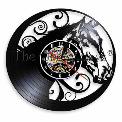 Orologio da parete Cavalli neri vinile
