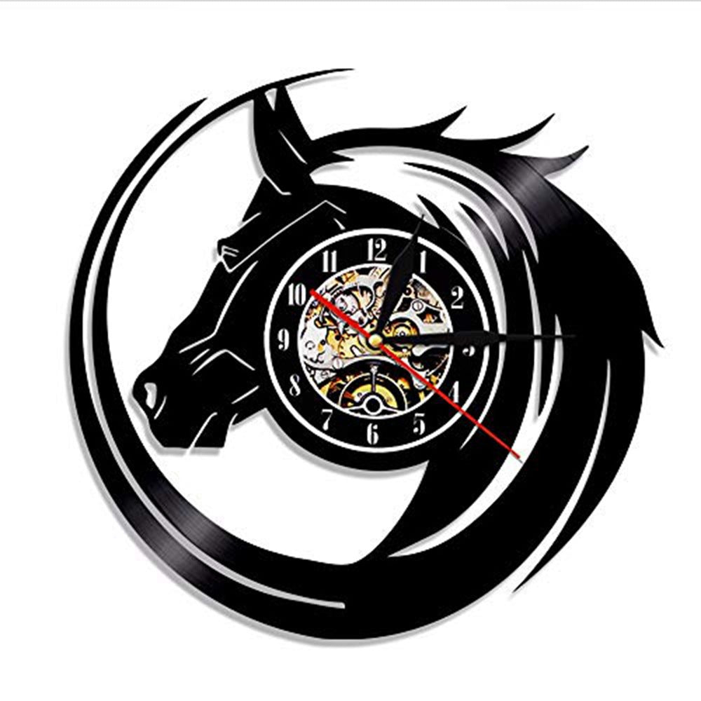 Orologio da parete Cavalli neri vinile
