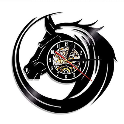 Orologio da parete Cavalli neri vinile