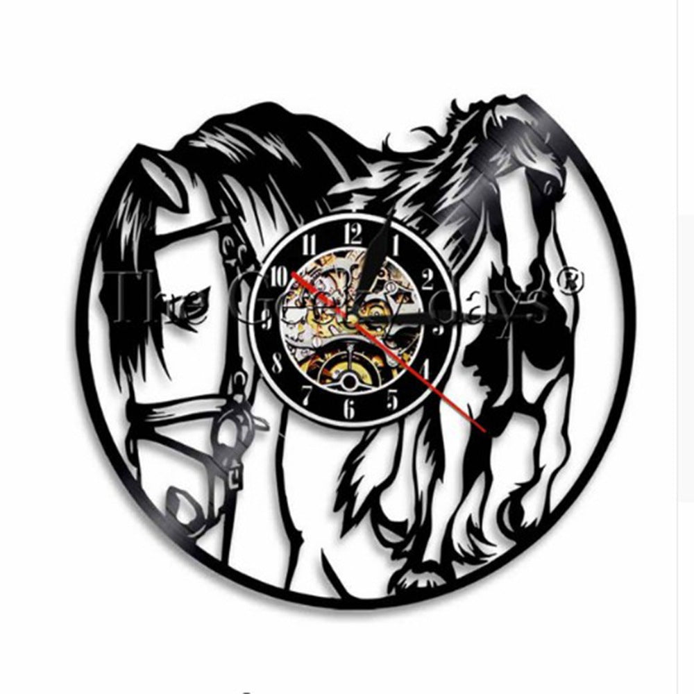 Orologio da parete Cavalli neri vinile
