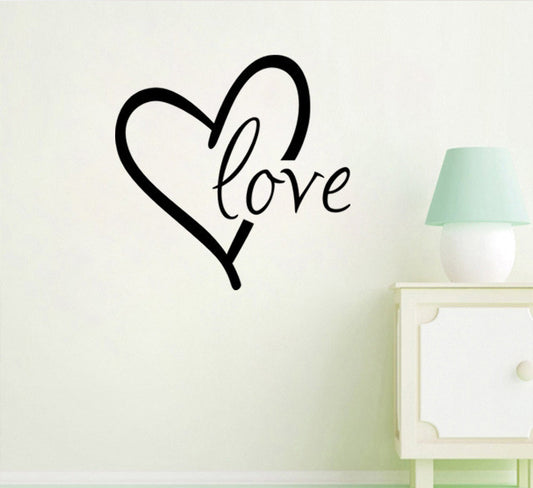 Adesivo murale Cuore con scritta love