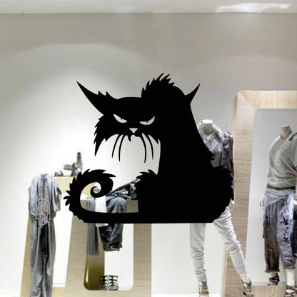 Adesivo gatto nero vetro
