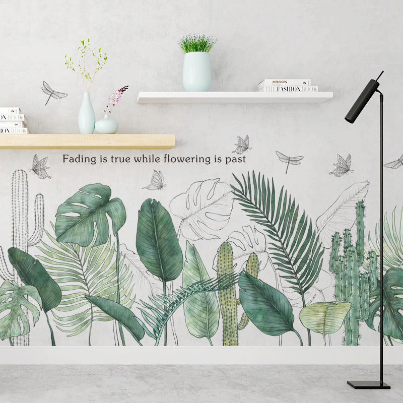 Adesivo murale foglie tropicali