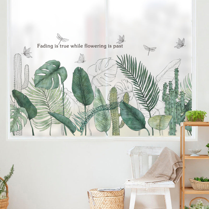Adesivo murale foglie tropicali