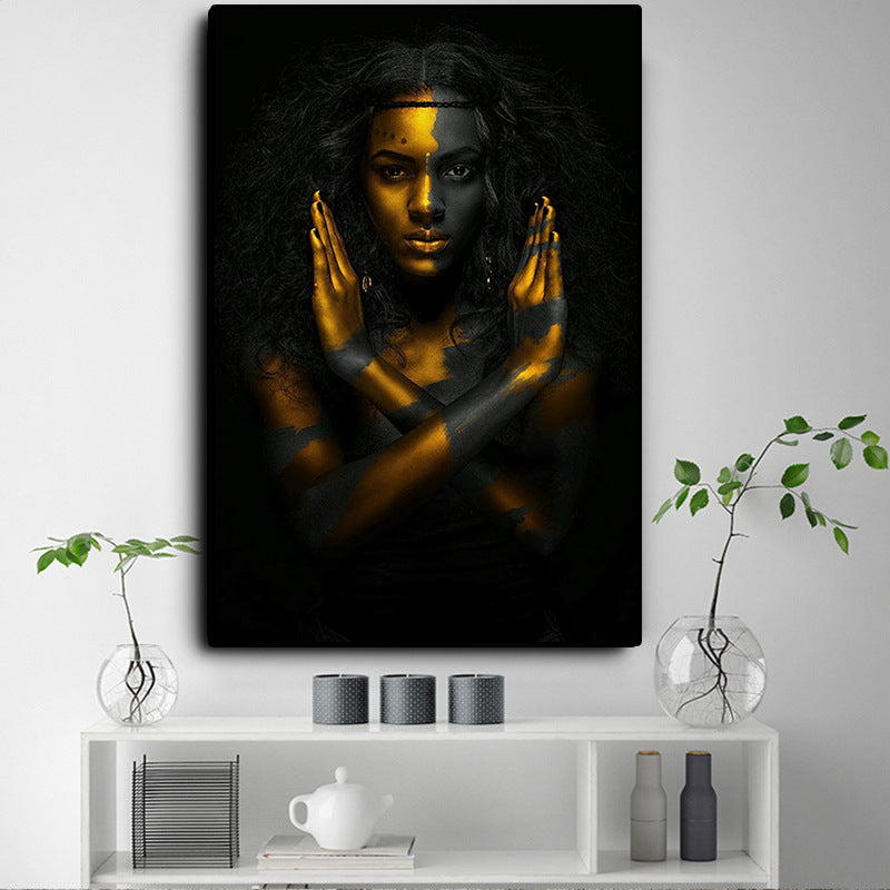Quadro donna africana oro