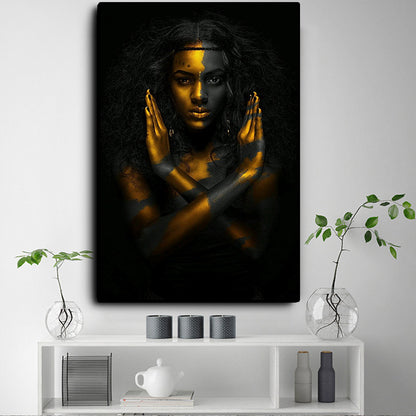 Quadro donna africana oro