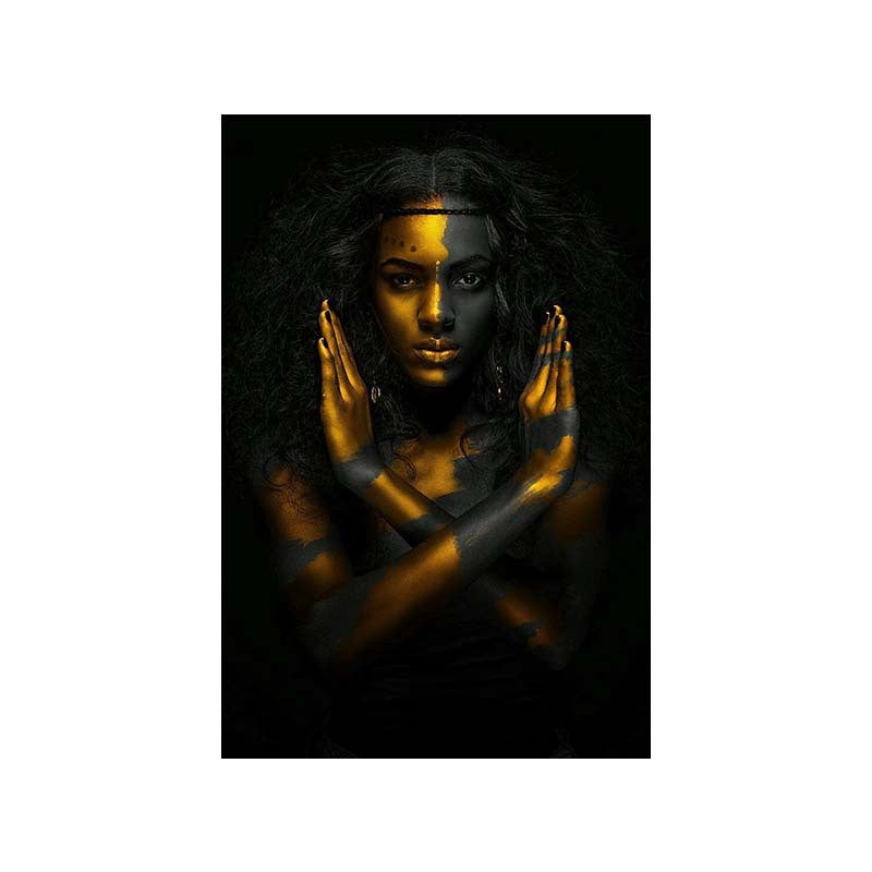 Quadro donna africana oro