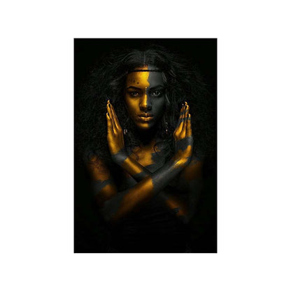 Quadro donna africana oro