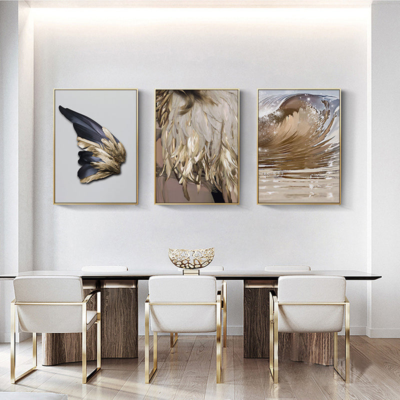 Quadro piume dorate