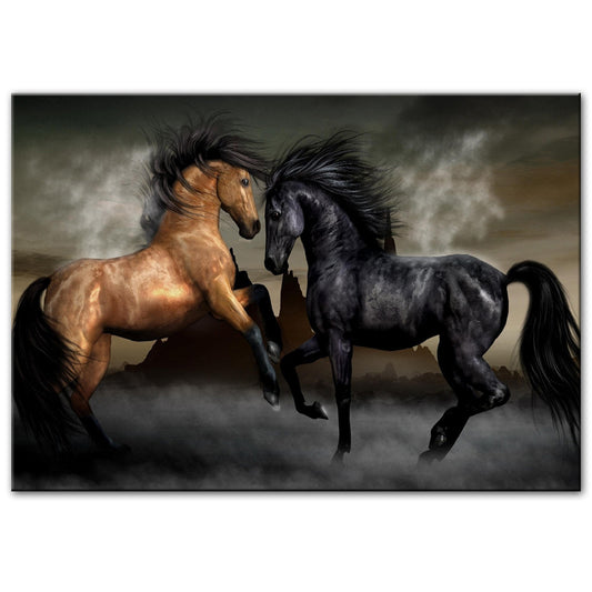 Adesivo murale Cavallo nero e marrone