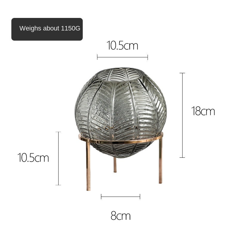 Vaso sferico foglie