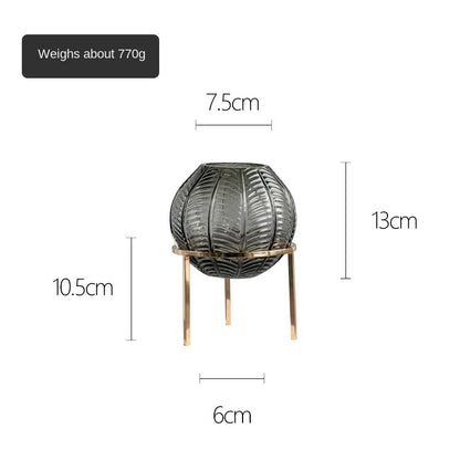 Vaso sferico foglie