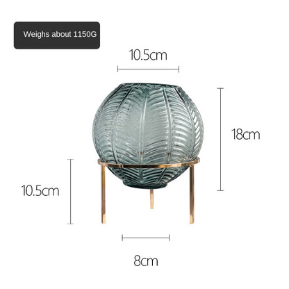Vaso sferico foglie