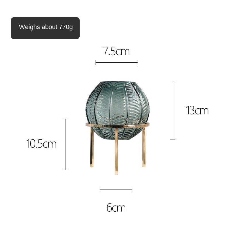 Vaso sferico foglie