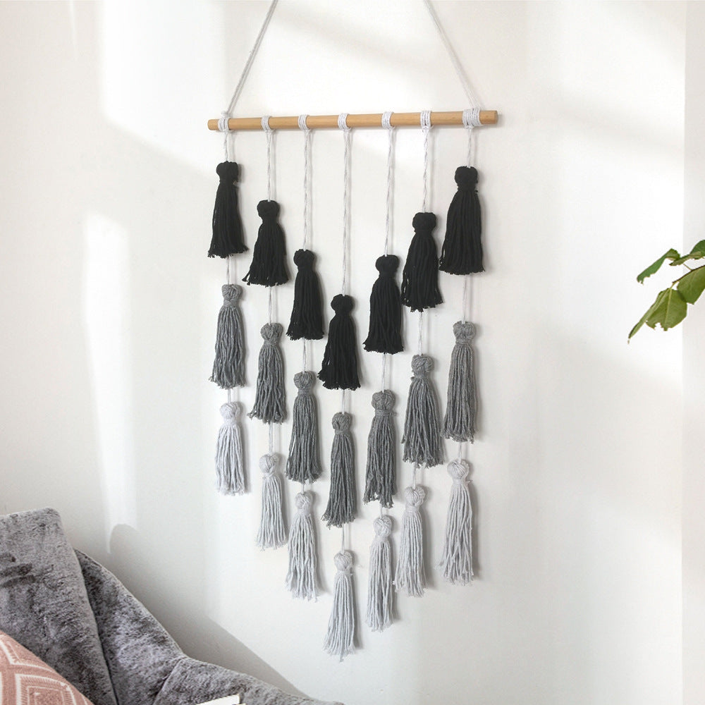 Arazzo boho bianco nero grigio