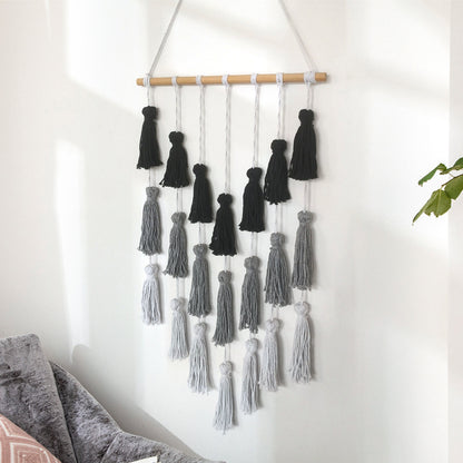 Arazzo boho bianco nero grigio