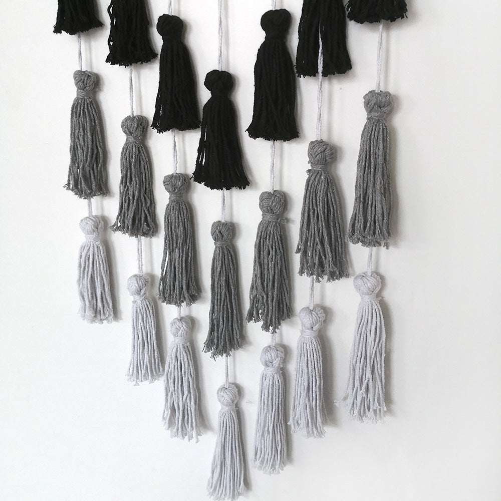 Arazzo boho bianco nero grigio