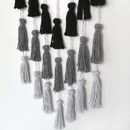 Arazzo boho bianco nero grigio