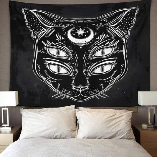 Arazzo Gatto nero e luna