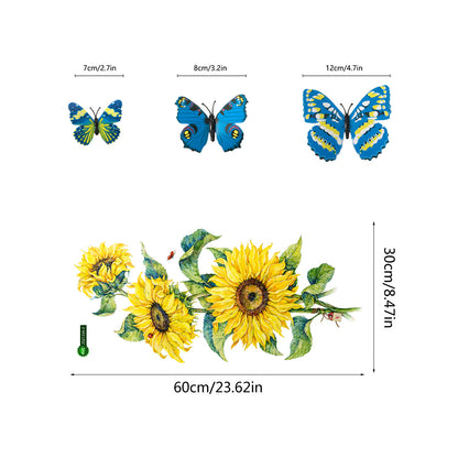 Adesivo Girasole e Farfalla