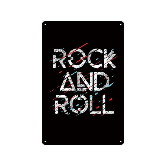 Targa in metallo Musica rock retrò