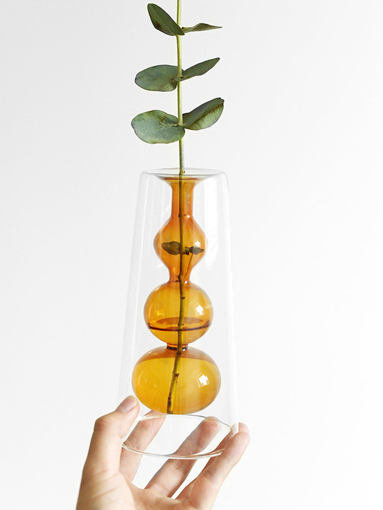 Vaso vetro colorato retrò