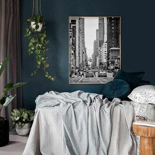 Quadro su tela Skyline Manhattan in bianco e nero