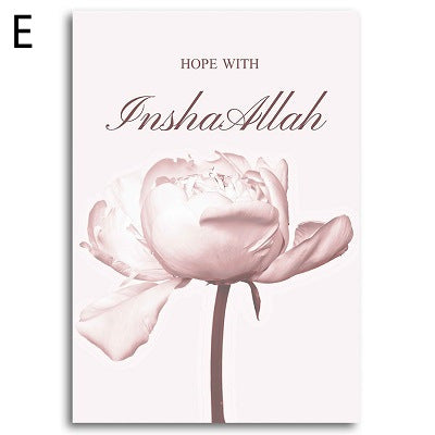 Quadro canvas calligrafia floreale