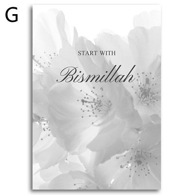 Quadro canvas calligrafia floreale