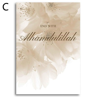 Quadro canvas calligrafia floreale