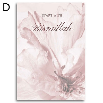 Quadro canvas calligrafia floreale