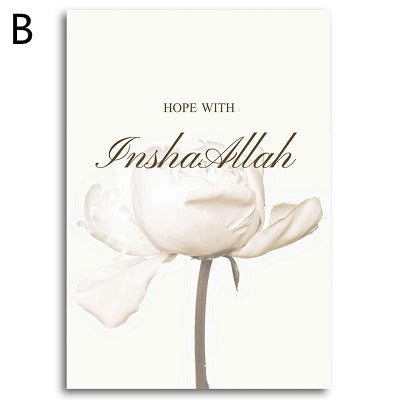 Quadro canvas calligrafia floreale