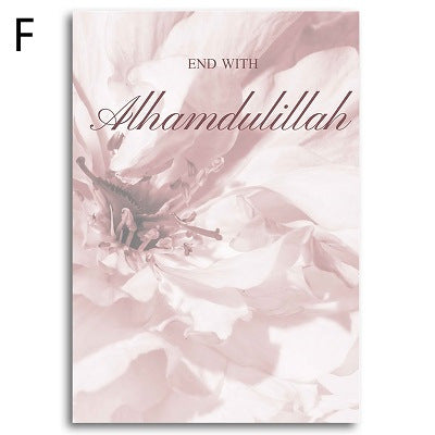 Quadro canvas calligrafia floreale