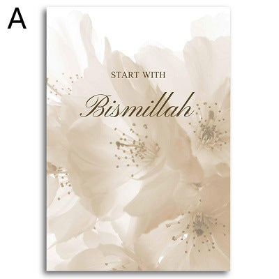 Quadro canvas calligrafia floreale