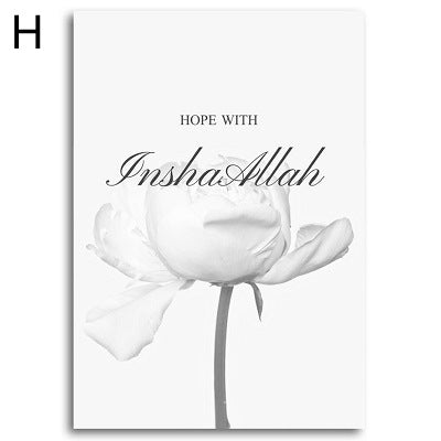 Quadro canvas calligrafia floreale