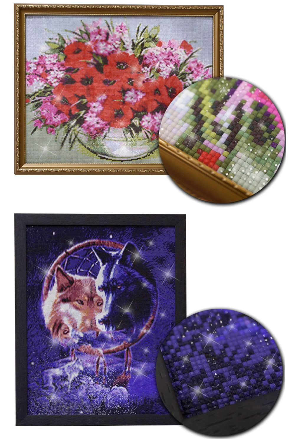 Quadro diamantini fiori