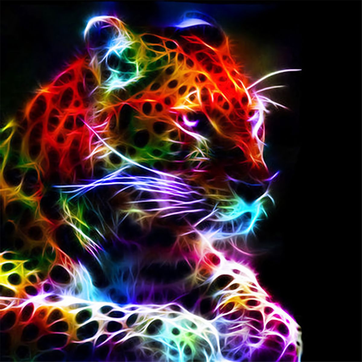 Dipinto a Diamanti Leopardo Luminoso