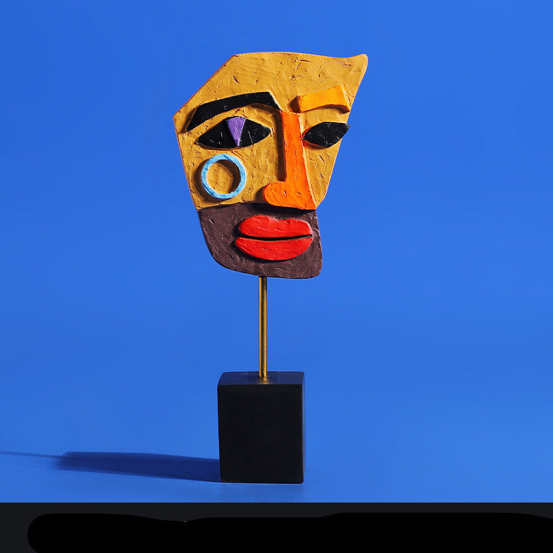 Maschera viso giallo arancio rosso