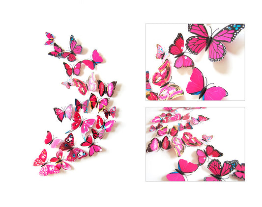Adesivo murale Farfalle Magenta Rosa Neon Spirale