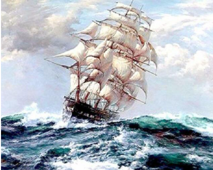 Quadro barca tempesta