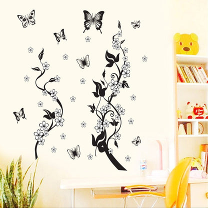 Sticker murale farfalla e fiore